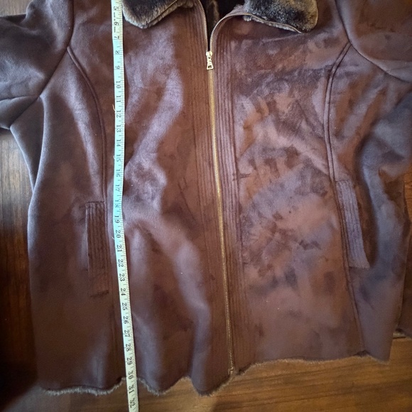 Beautiful Women's Java Brown Suede Fur Lined Midi Coat, Size Large or XL - Picture 12 of 15